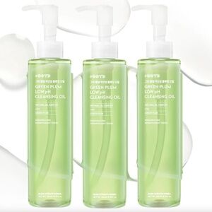Lot 3pc New Korean OOTD Green Plum Low PH Cleansing Oil K-Beauty 200ml Cleanser